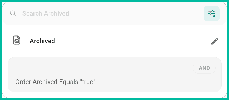 The default Archived filter.