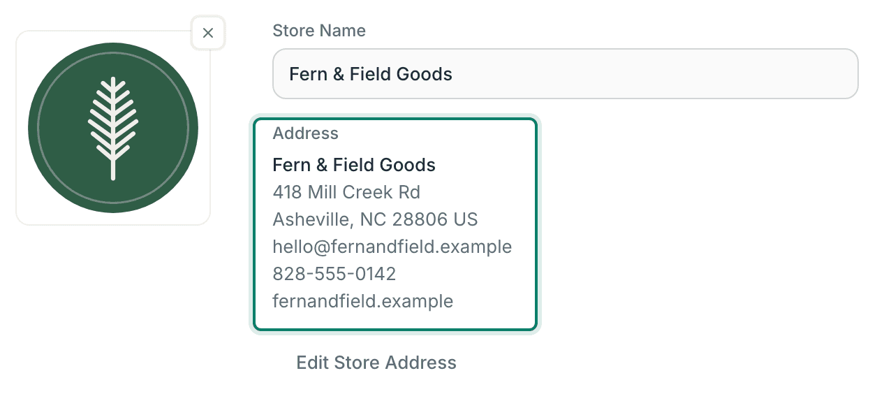 The store address is shown.