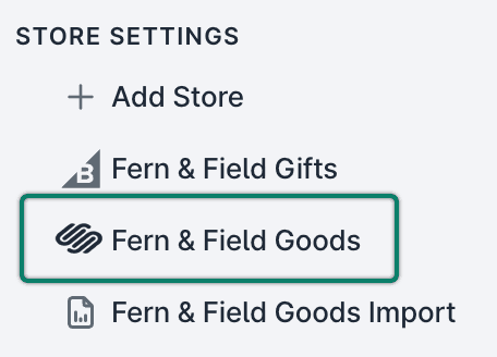 The Squarespace store is shown in the list of stores.