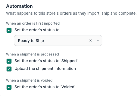 The automation settings are shown.