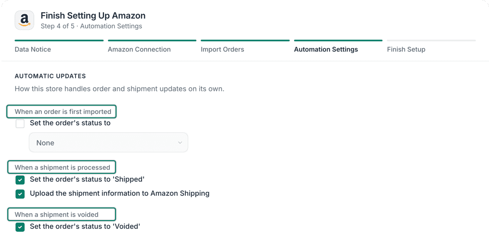The automation settings are shown.
