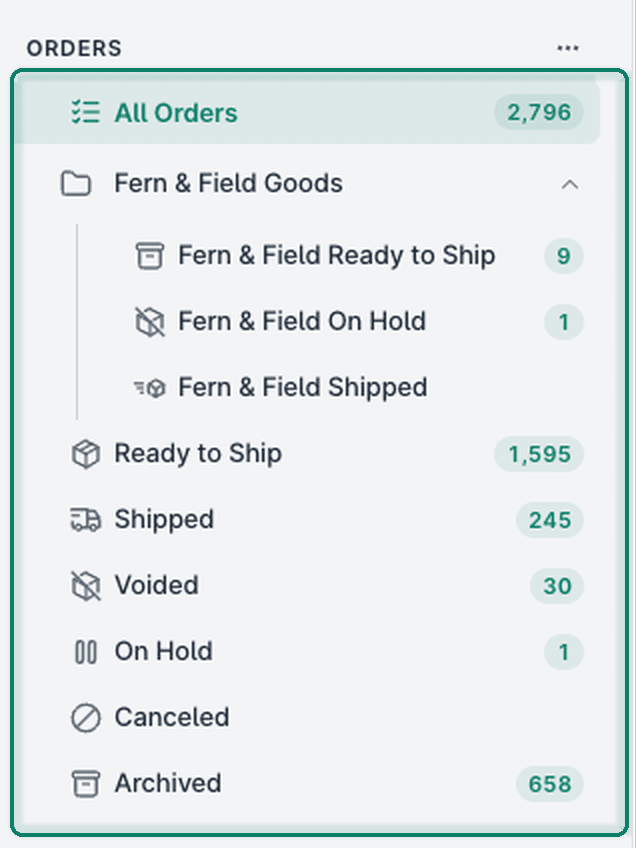 All filters and folders are shown for the owner.