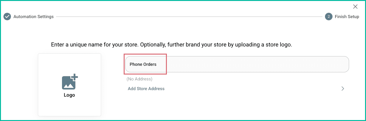 The name Phone Orders has been entered into the Name field.