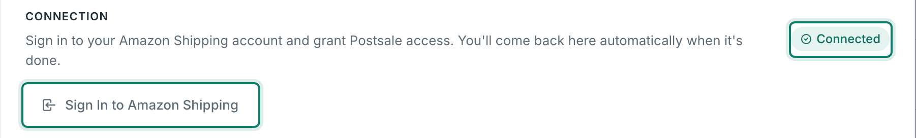 The Sign In to Amazon Shipping button is outlined on the Carrier Settings page.