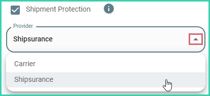 The provider drop-down is expanded.