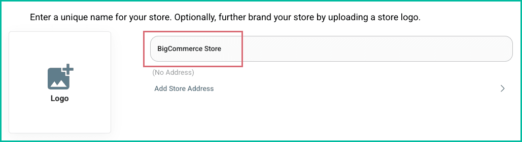 A store name has been entered.