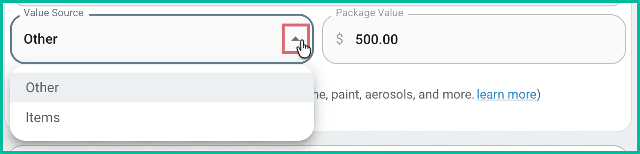 Other is selected and $500 is entered.