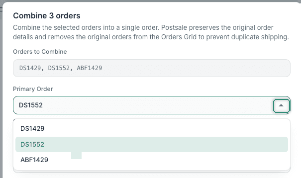Order DS1552 is selected as the primary order.