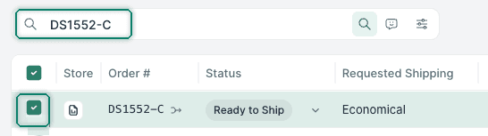The combined order is selected in the Orders Grid.