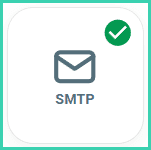 The SMTP icon indicates that an account has been added with a green checkmark.