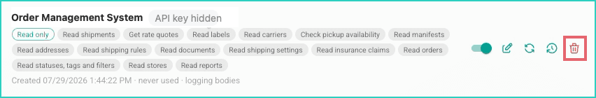The revoke icon is highlighted.