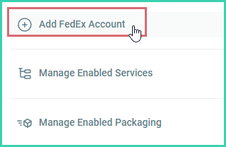 Add FedEx Account is being clicked.