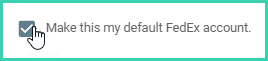 The make this my default account box is checked.
