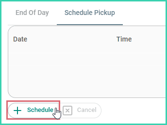 The schedule button is being clicked.