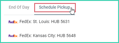 Schedule Pickup tab is selected.