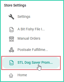 The store is being selected from the list of stores.