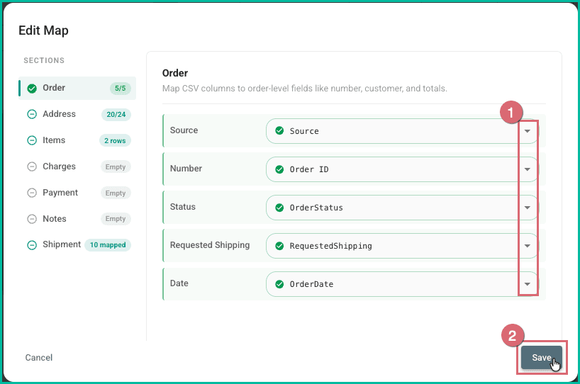 The fields have been updated and the save button is being clicked.