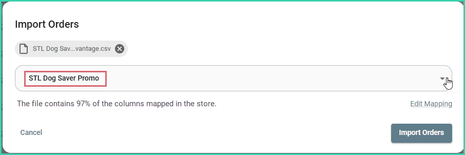 The store is being selected.