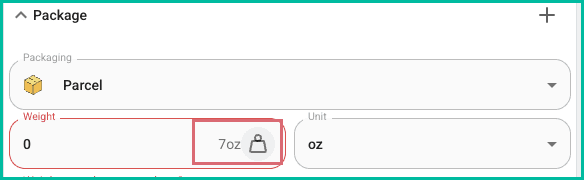 The scale button is highlighted in the package section of the dock.