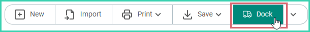 The Dock button is being clicked.