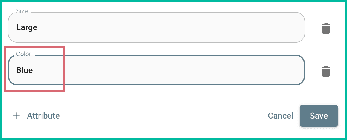 The color attribute has been updated to blue.