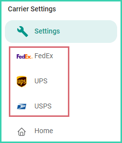 The Carrier settings menu is shown with all carriers highlighted.