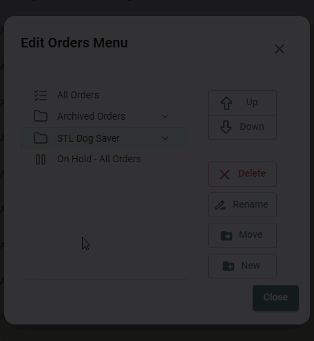rearranging filters in the menu