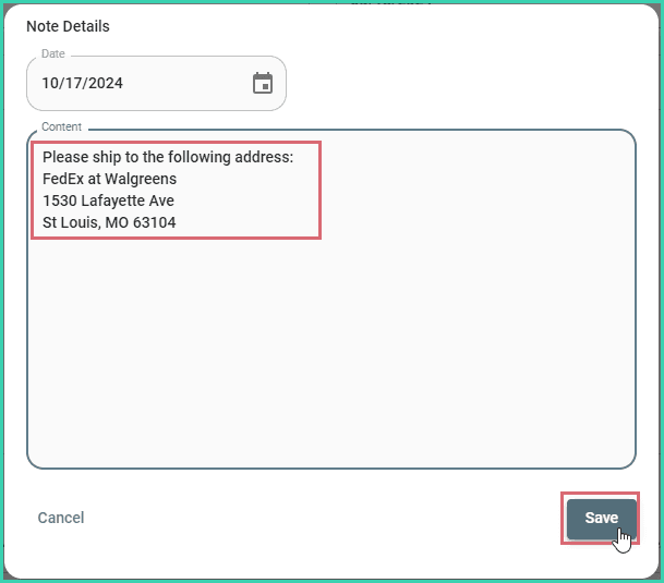 A second note is being added.
