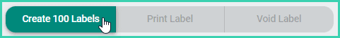 The create 100 labels button is being clicked.