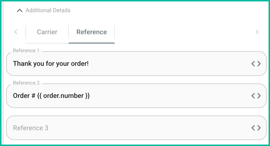 The reference fields are shown.