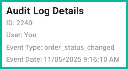 The ausit log details are listed.