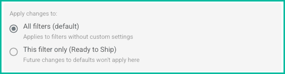 The two available 'Apply changes to' options are shown. All filters is selected.