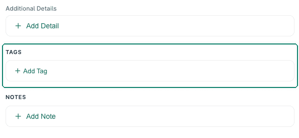 The Tags section is highlighted in the Order Editor.