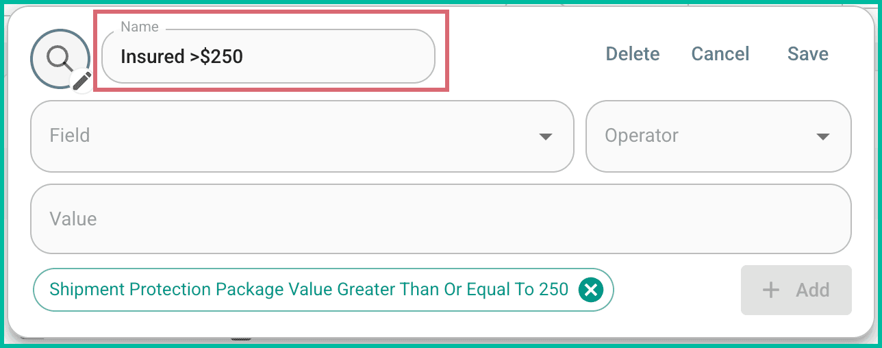 A name is entered into the name field.