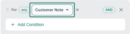 Customer Note is selected.