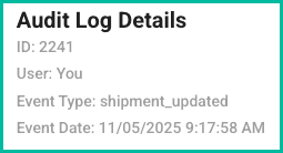 The log details are shown.