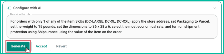 Description is updated and the generate button is being clicked.