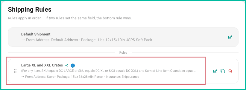 THe new rule is shown in the list of rules.