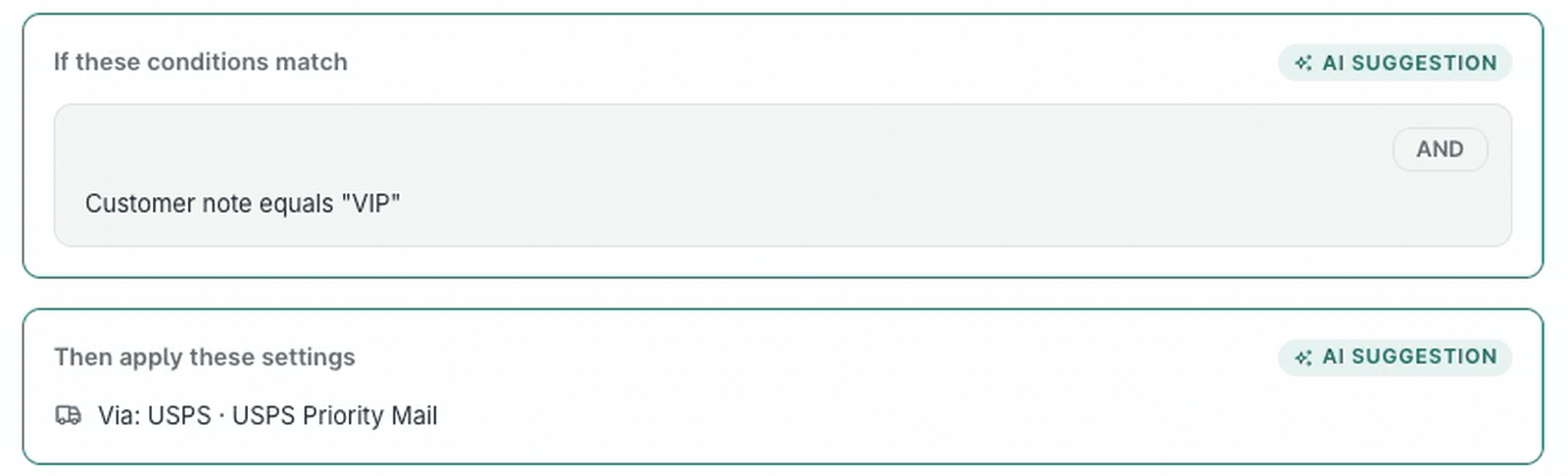 The condition and settings are shown.