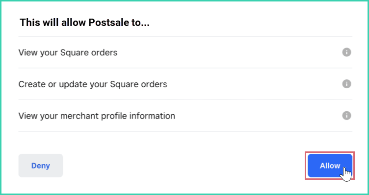 The allow button is being clicked.