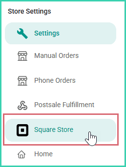 The new square store is shown in the list of stores.