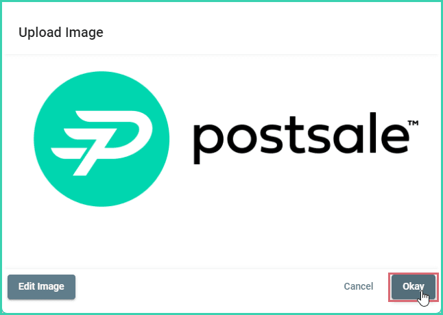 The Postsale logo is shown in the Upload Image window.