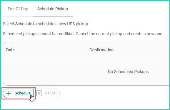 The schedule button is being clicked.