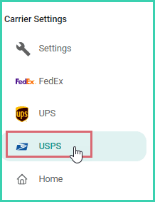 USPS is selected in the list of available carriers.