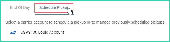 The schedule pickup tab is selected.