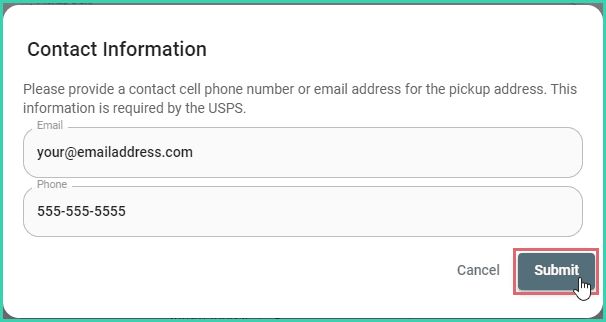 The submit button is being clicked.