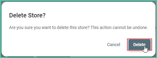 The delete button is being clicked on the delete confirmation pop-up.