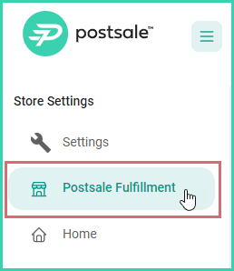 The webhook store to edit is being selected from the store settings menu.