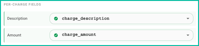 The description and amount fields have been mapped.