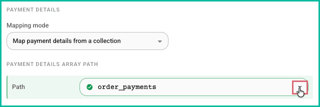 The payment path has been selected.